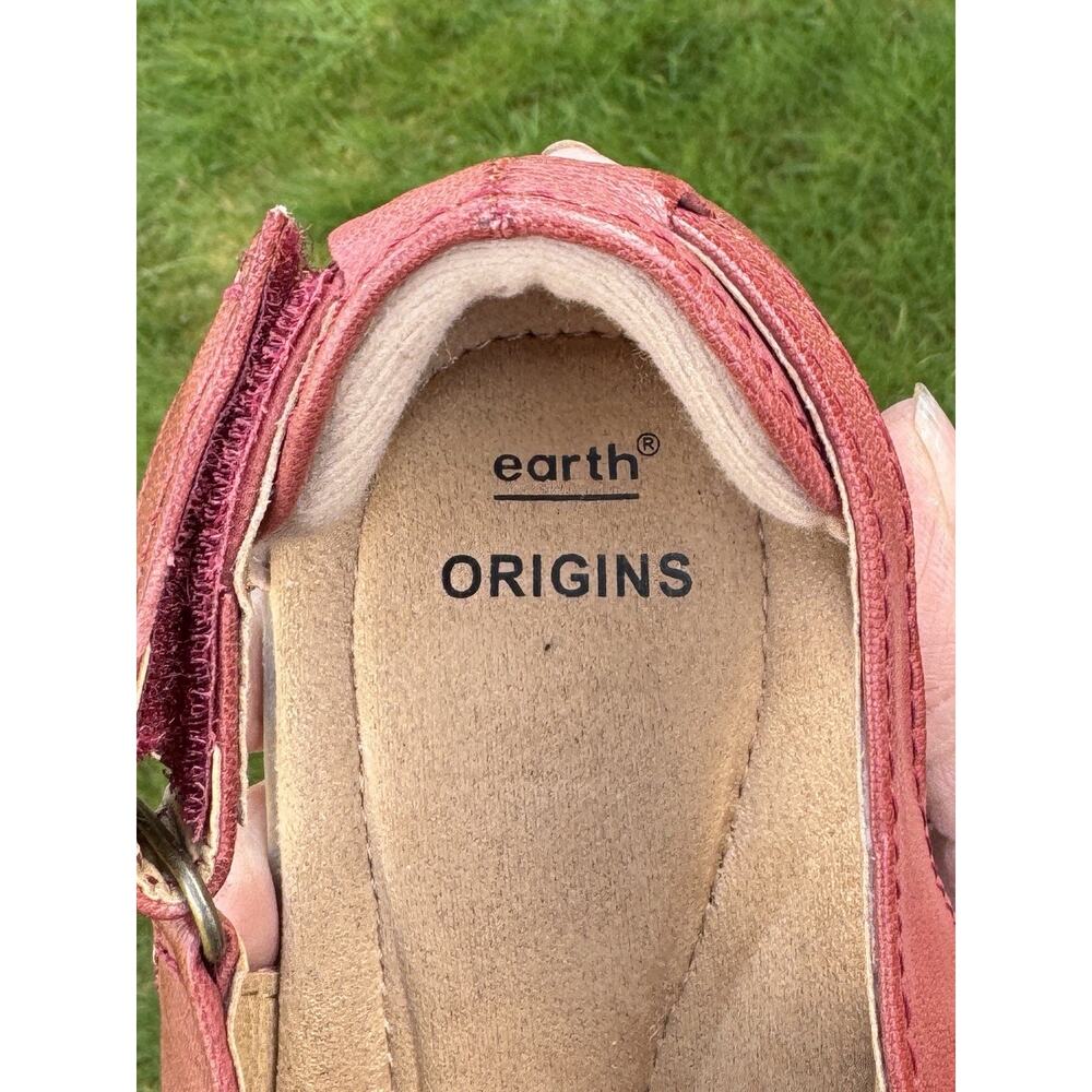 Earth Origins Red Strappy Leather Comfort Sandals Women's 10M - Picture 5 of 6